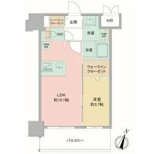 Louis Residence 弁天町【9階】の間取り