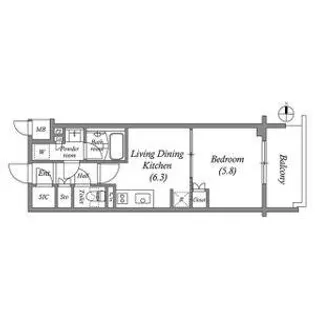 オーパスレジデンス名古屋ステーション【5階】の間取り