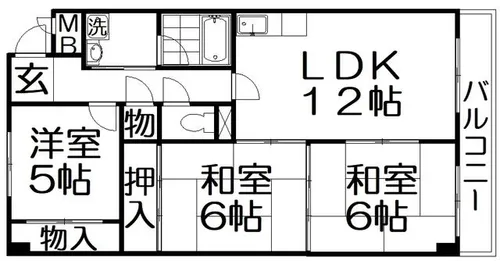 パープルソシア【1階】の間取り