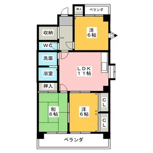 エスポワール志賀本通【3階】の間取り