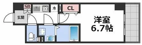 セレニテ心斎橋グランデ【4階】の間取り