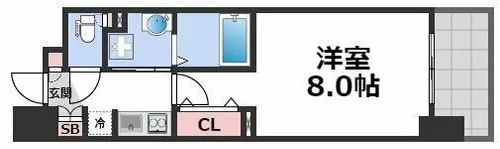 セレニテ心斎橋グランデ【10階】の間取り