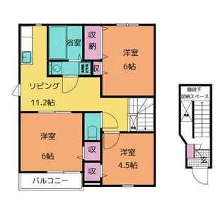 クレストール富沢【2階】の間取り