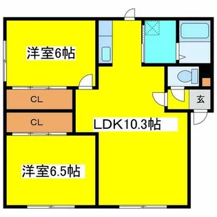 ル・シエル新川西B棟【201号室】の間取り