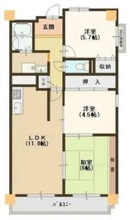シャトレ緑橋【7階】の間取り