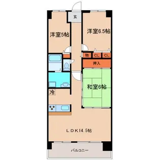 兵庫県神戸市須磨区清水台【マンション】の間取り