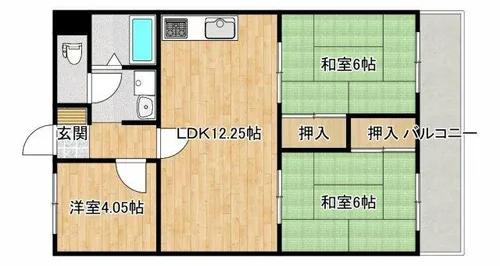 谷川第一マンション【302号室】の間取り