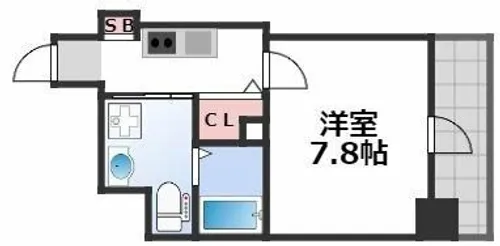 エグゼ難波南Ⅵ【4階】の間取り