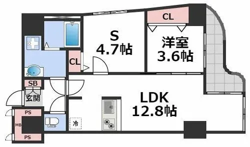レジディア堺筋本町プレイス【4階】の間取り
