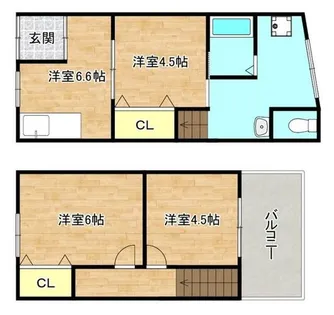大阪府大阪市生野区中川1丁目【一戸建】の間取り