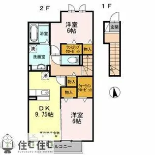 クリーンリバー小坂【202号室】の間取り