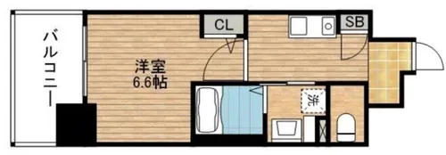 クリスタルブライト谷町【11階】の間取り