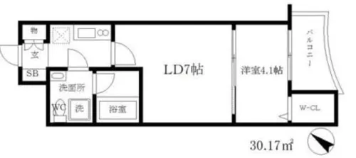 ミュプレ北浜EAST【13階】の間取り