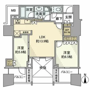 プラウドタワー名駅【12階】の間取り
