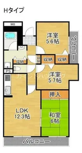 グランデージ住之江【10階】の間取り