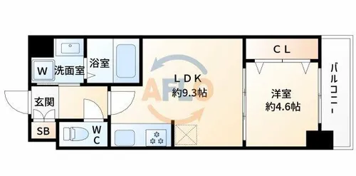 セノアタワー新大阪【9階】の間取り