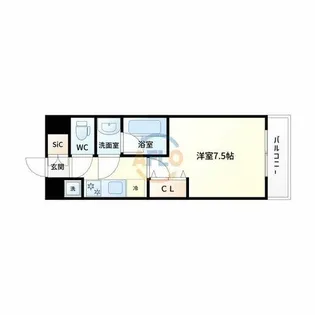 CITY SPIRE西中島【6階】の間取り