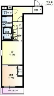 フジパレス遠里小野Ⅵ番館【2階】の間取り