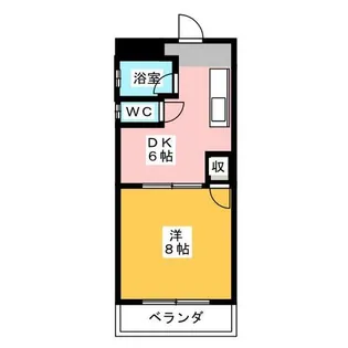 1DKの間取り画像