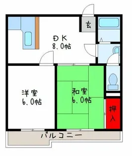 プレアール山城【105号室】の間取り