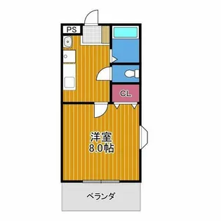 サンハイツ開【2階】の間取り