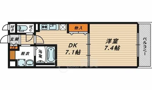メゾンバイタルD棟【4階】の間取り