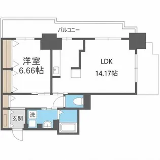 パシフィックタワー札幌【2階】の間取り