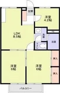 エステートピア楡【2階】の間取り