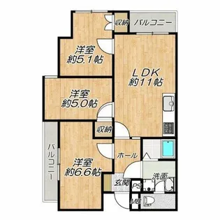ガーデンハイム狭山A棟【303号室】の間取り