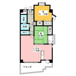 ベルヴィル Ⅳ【1階】の間取り