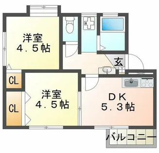 西舞マンション【2階】の間取り