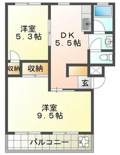 上高丸厚生年金住宅2号棟【2階】の間取り