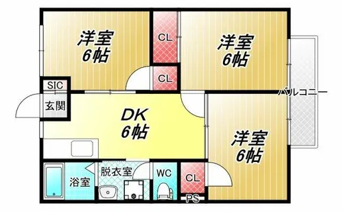 高安グリーンハイツ【1階】の間取り