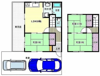 大阪府富田林市向陽台5丁目【一戸建】の間取り