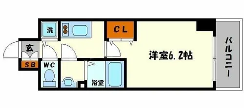 プレサンス北浜パレス【15階】の間取り