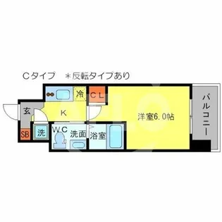 エスリード新梅田ノースポイント【6階】の間取り