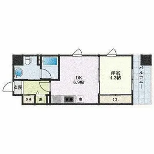 ルネッサンス21久留米六ツ門【807号室】の間取り