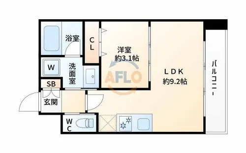 アーバンフラッツ西中島【4階】の間取り