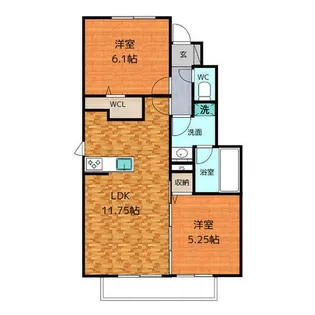 エンジェルコート B【1階】の間取り