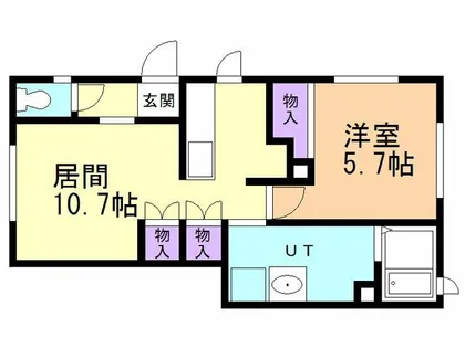 グランドール登別栄【101号室】の間取り