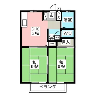 桃の木ハイツ A【1階】の間取り