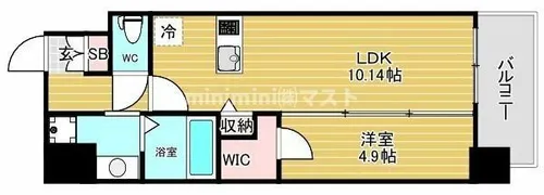 Alivis桜川【2階】の間取り