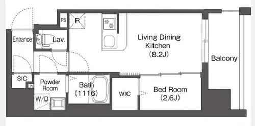 コンフォリア・リヴ南森町Ⅱ【8階】の間取り