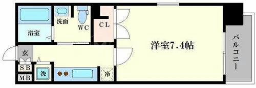 ADW Residence肥後橋【3階】の間取り