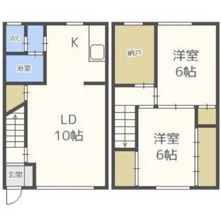 北海道札幌市東区北十四条東15丁目【テラスハウス】の間取り