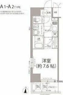 エスリード栄ラ・ヴィ【8階】の間取り
