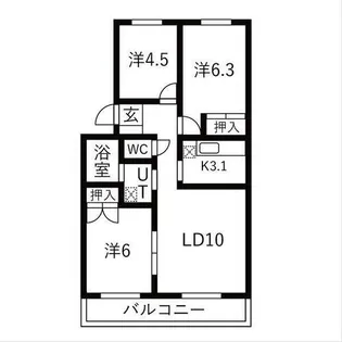 グランベルサ【4-501号室】の間取り