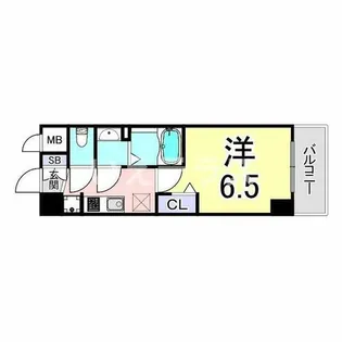 プレサンス神戸キュリオ【6階】の間取り