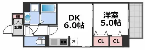 リアライズ鶴橋東Ⅱ【8階】の間取り