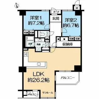 ソリオ宝塚西館【1304号室】の間取り